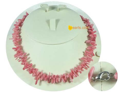 elegant red color branch coral necklace on wholesale